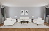 Orleans Furniture - Coaster - Jessel 3-piece Chenille Upholstered Sofa Set Ivory - 508801-S3